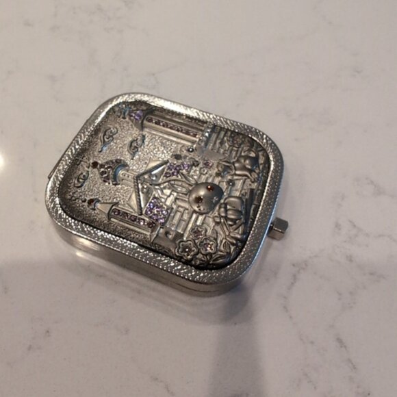 Vintage Russian BEINICE Decorative Square Double Sided Compact Cosmetic Mirror - Picture 2 of 7